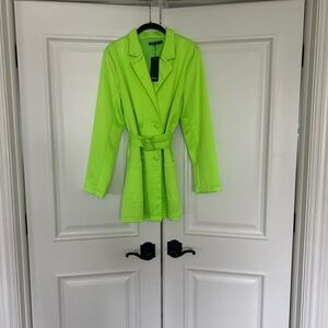 Nasty Gal Bright Green Belted Blazer
